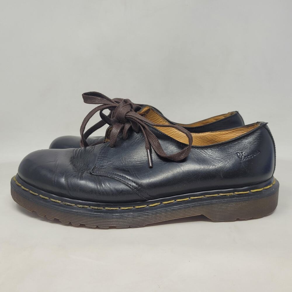 Vintage Dr. Martens Shoes Womens 10 Black Leather England Lace Up Oxfords 1461 - Picture 5 of 13
